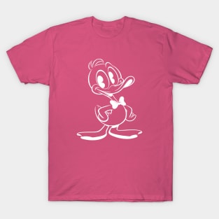 Cool White 1930s Cartoon Duck T-Shirt